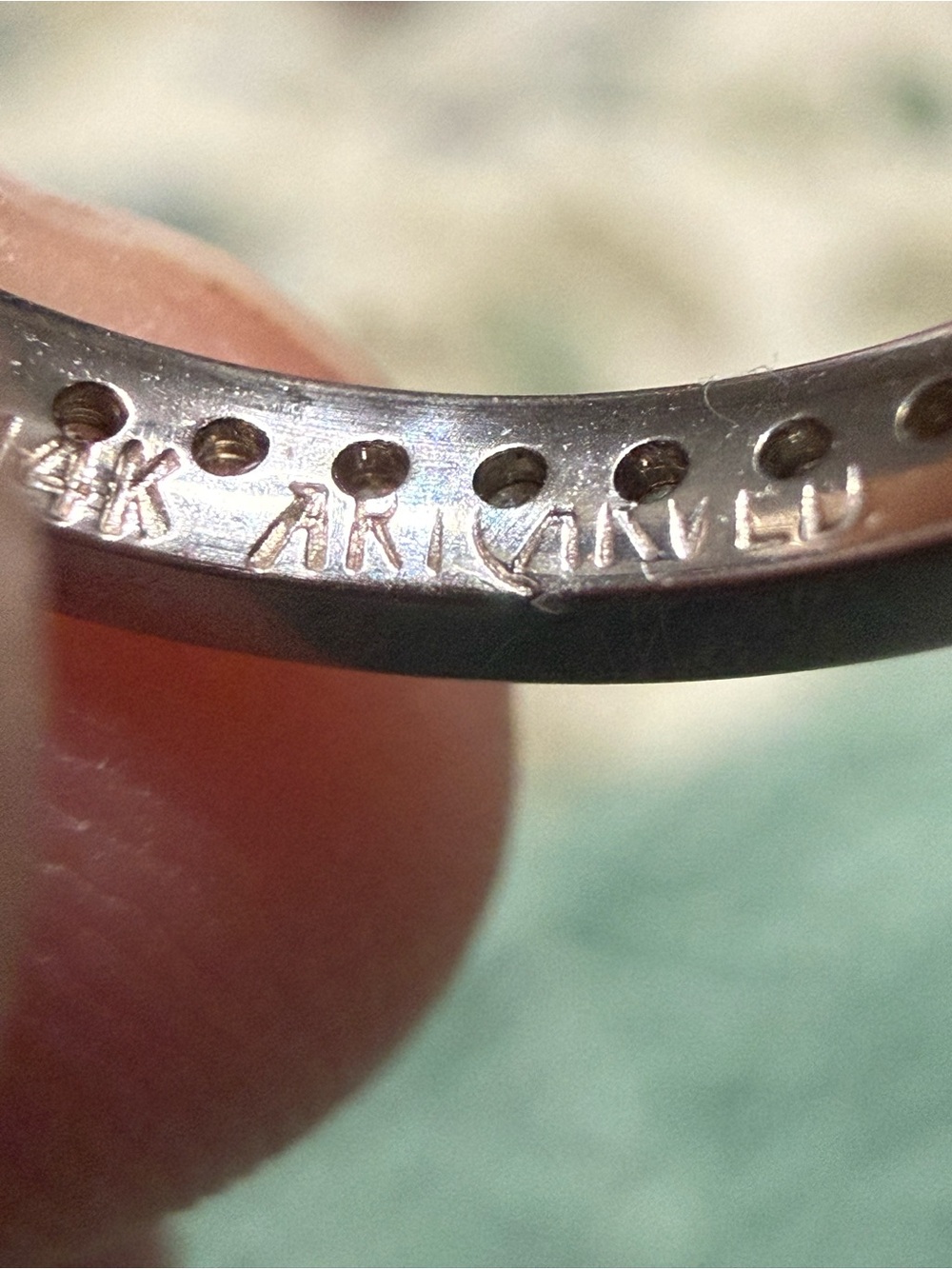 14K White Gold Diamond Milgrain Eternity Band - - Picture 3 of 3
